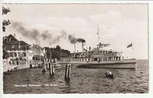 AK  Überlingen Bodensee ,  Am Hafen mit einem Dampfschiff    alt !! - Bild 1 von 2