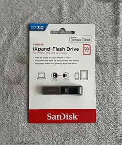 Sandisk iXpand Flash Drive 128GB USB 3.0 for iPhone/iPad SDIX30C New Sealed - Afbeelding 1 van 2