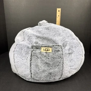 UGG Dawson Mini Lap Pouf Chocolate Fur 13" Tablet Holder Laptop Book Beanbag - Picture 1 of 5