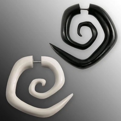 Ohrringe Ohrhänger Fake Spirale Piercing Horn Knochen Ohrring Ohrstecker Hänger - Bild 1 von 3