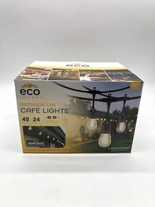 Ecoscapes by Enbrighten Outdoor Cafe Warm White String Lights, 48', 24 Bulbs - Picture 1 of 4