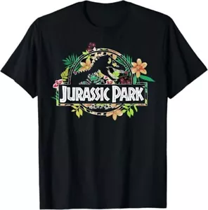 Jurassic Park Floral Tropical Fossil Logo Graphic T-Shirt T-Shirt - Picture 1 of 2
