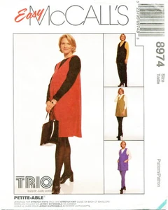 McCalls 8974 Maternidad Jumper Túnica Mono Top Leggings Patrón de Costura Sin Cortar - Imagen 1 de 2