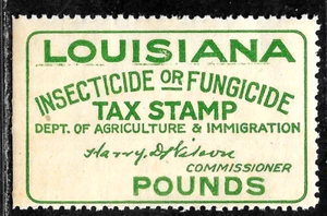 HICK GIRL- MINT U.S. STATE REVENUE STAMP LOUISIANA FUNGICIDE TAX E197 - Picture 1 of 2