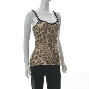 Marc Cain Women's Lace Trim Tank Top Animal Print Sweetheart Neck Sleeveless - Picture 1 of 5