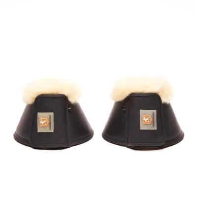 Horsecode Hufglocken black Basic L schwarz mit kunstfell Vollblut/Warmblut  - Bild 1 von 4