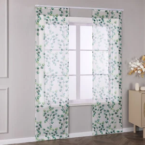 2er Flächenvorhang Vorhänge mit Klettband Schiebegardinen Küchengardinen Modern - Bild 1 von 9