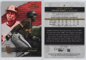 2020 Topps Gold Label Class 3 Red /25 Tony Gwynn #81 HOF