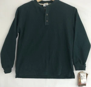 North West Blue Boys Small Thermal T-Shirt Long Sleeves Dark Green New Vintage - Picture 1 of 7