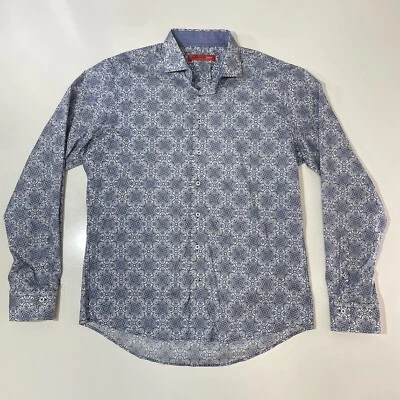 Camisa de Vestir GEORG ROTH Los Angeles Diseñador Para Hombre Paisley Azul Blanco Floral XL Foto 1 de 4