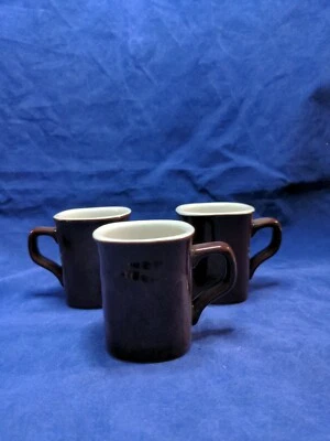 3 ☕ CRATE & BARREL Cups Demitasse Espresso Mugs Chocolate Brown Coffee 2 oz NICE - Image 1 of 4