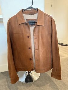 Banana Republic Heritage Leather Rancher Jacket Cognac Size Small #746107