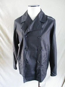Diesel authentic blue coated cotton military peacoat pea coat jacket Medium - Picture 1 of 9