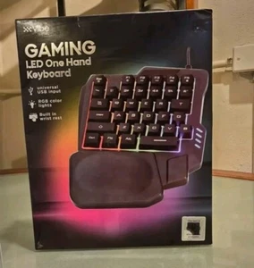 Keyboard Vibe Gaming LED One-Hand Universal USB Input Built In Wrist Rest - Picture 1 of 2