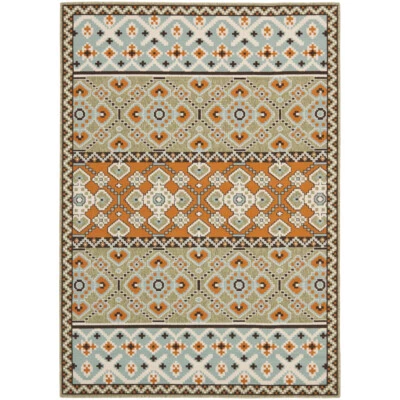 SAFAVIEH Outdoor VER093-0742 Veranda Green / Terracotta Rug - Image 1 of 4