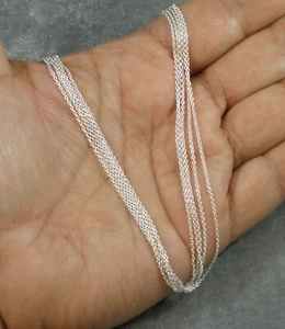 Fünf 5 Strang .925 STERLINGSILBER ovale Kabelkette Halskette 16" - 18" - Bild 1 von 3