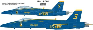 MILSPEC DECAL, MS 48-056 1/48 SCALE, BLUE ANGELS, F/A-18E/F SUPER HORNET 2021 - Picture 1 of 6