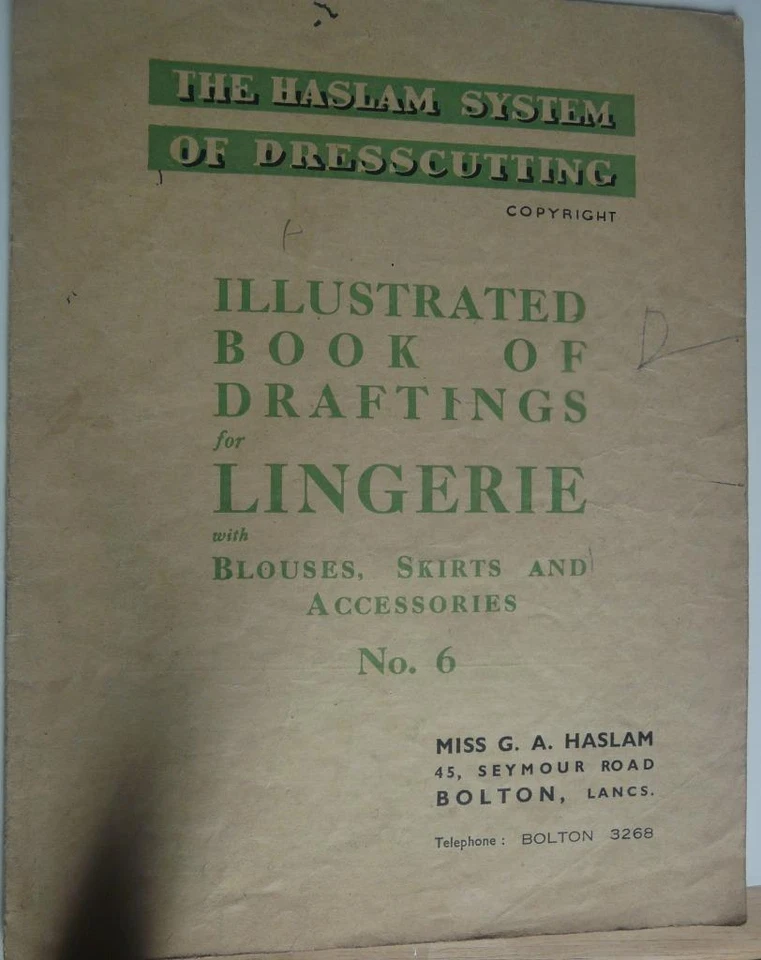 vintage Haslam system of dresscutting pattern softbook  no 6 1947 lingerie - Image 1 of 2