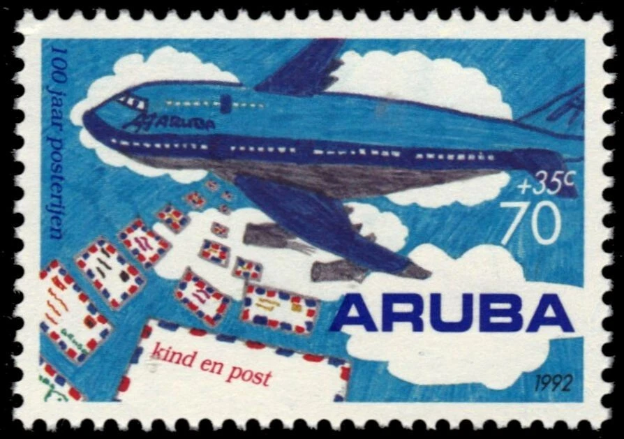 ARUBA B30 - Postal Services Centenary "Airplane and Letters" (pb73207) - Image 1 of 1
