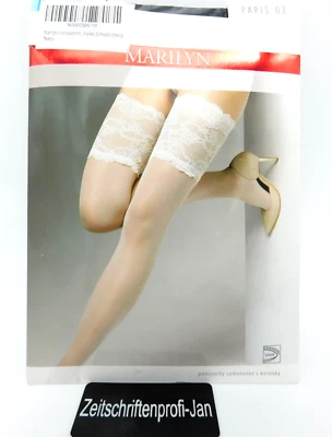 Marilyn transparente halterlose Strümpfe mit 15cm Spitze schwarz Gr.M - Bild 1 von 2