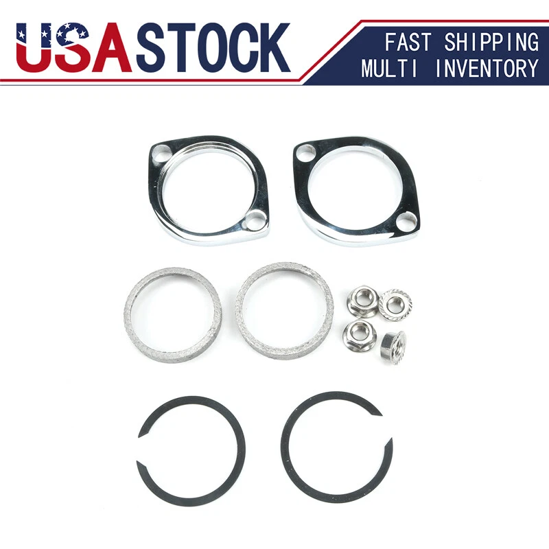 Nuevo kit de instalación de brida de escape bridas juntas clips en C tuercas dentadas para Harley Foto 1 de 4