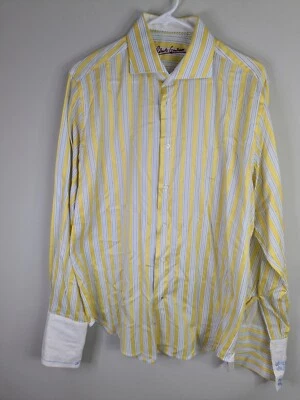 Рубашка мужская Robert Graham большая желтая в полоску французские манжеты - Изображение 1 из 4