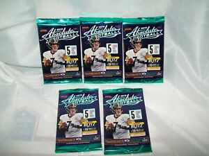 BRAND NEW SEALED 5 PACKS PANINI 2019 ABSOLUTE FOOTBALL CARDS