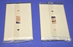 2 cubiertas de salida de placa de interruptor suave de baquelita de levitón de marfil de una sola pandilla vintage - Imagen 1 de 5