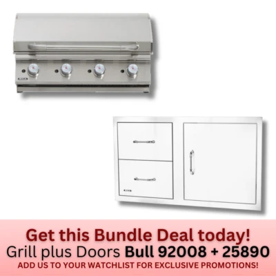 Bull 30-Inch Stainless Steel Flat Top Propane Gas Griddle with Door/Drawer Combo - Image 1 of 4