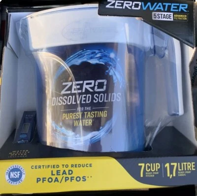ZeroWater 7 Cup 5 Stage Advanced Filtration Water Pitcher + Water Quality Meter - Image 1 of 4