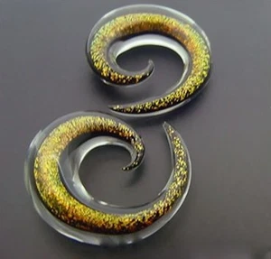 COPPIA DI SPINE DICRO ANTINCENDIO VETRO PYREX 000G 7/16" POLLICI 12MM SPIRALI - Foto 1 di 2