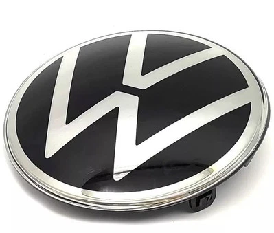 VOLKSWAGEN Touareg 2018+ FRONT NEW LOGO VW BADGE GRILLE EMBLEM 760853601E OEM - Image 1 of 4
