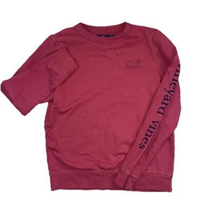 Vineyard Vines Boys Red Whale Logo Crew Neck Sweatshirt Size M 12-14 - Picture 1 of 5