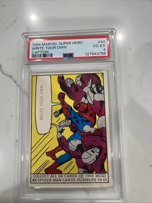 1966 Marvel Super Hero Donruss Card # 44 Spider-Man - Write Your Own - Image 1 of 4