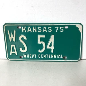 1975 Kansas License Plate S 54 Wallace County WA Collector Man Cave Garage - Picture 1 of 3