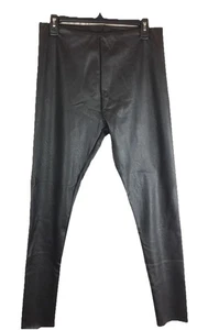 Mcedar Women's Leggings Faux PU Leather Stretch Pull On Black Size L New Flaw - Picture 1 of 10
