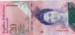 Billete Venezuela P91e 20 bolívares 2011 - Imagen 1 de 2