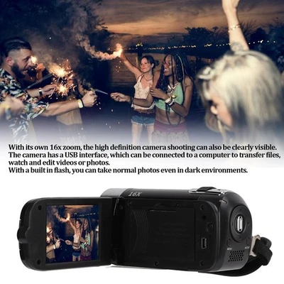 Digital Camcorder Videokamera Camcorder Handheld Full HD 1080P 270° Rotation P - Bild 1 von 4