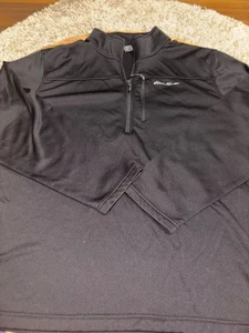 Eddie Bauer Fleece 1/4 Zip Jacket Black Long Sleeve Mens  XXL *read - Picture 1 of 7