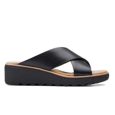 Sandalias Clarks para mujer 8,5 M de cuero negro Jilliam Gem imitación cuero nuevas en caja Fu7 Foto 1 de 4