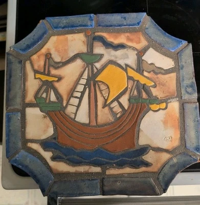 Azulejo de mosaico de cerámica morava HENRY MERCER LRG antiguo artesanías ENVÍO GALEÓN Foto 1 de 4