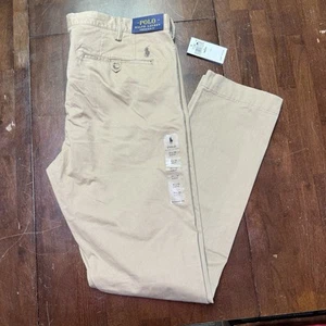 New Polo Ralph Lauren Khaki Stretch Slim Fit Casual Preppy Chino Pant Mens 38x34 - Picture 1 of 12