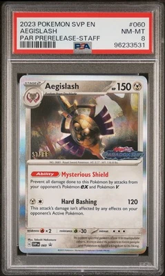 2023 POKEMON SVP EN-SV BLACK STAR PROMO #060 AEGISLASH PSA 8 - Image 1 of 2