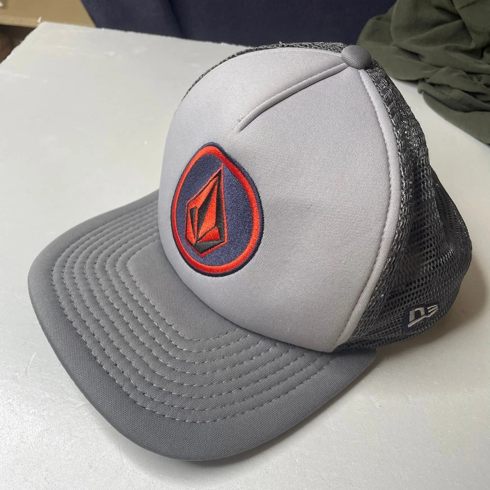 Volcom Mesh Trucker Hat Gray Red Logo One Size Fits Most New Era - Image 1 of 4