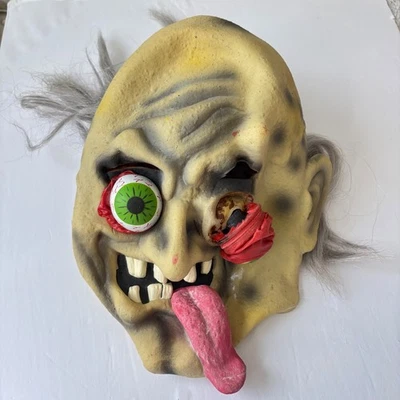 Máscara espeluznante de Halloween monstruo ghoul globo ocular lengua disfraz utilería casa embrujada Foto 1 de 4