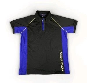 Polo Sport Ralph Lauren Polo Shirt 1/4 Zip Mens L Black Stretch Golf Performance - Picture 1 of 7