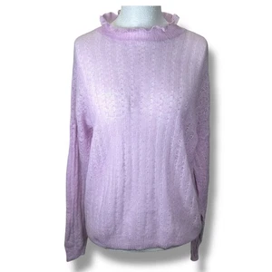 Maglione Asos maglia sottile oversize orlo lattuga scollo elasticizzato 10% lana 5% mohair - Foto 1 di 6