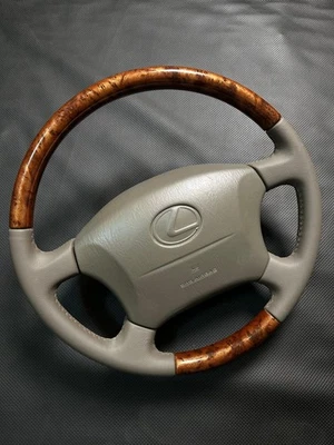 Volante LEXUS LX470 98-2002 madera grano cuero cosido OEM Foto 1 de 4