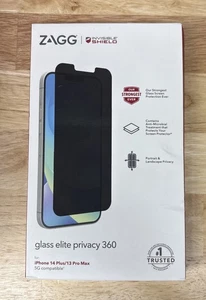 ZAGG Glass Elite Privacy 360 Screen Protector For iPhone 14 Plus / 13 Pro Max - Picture 1 of 1