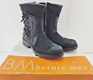 Bernie Mev. womens ankle boots Size 6M Black zip side leather upper NEW - Picture 1 of 9